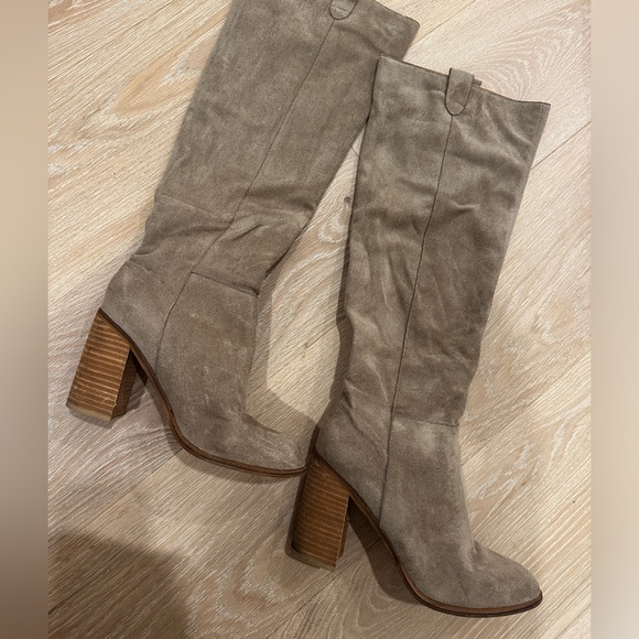 Vici Suede Knee High Boot Grey/Tan size 9 - Picture 6 of 7